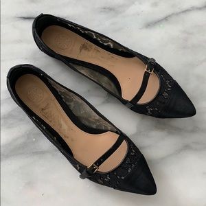 Tory Burch Lace Black Flats